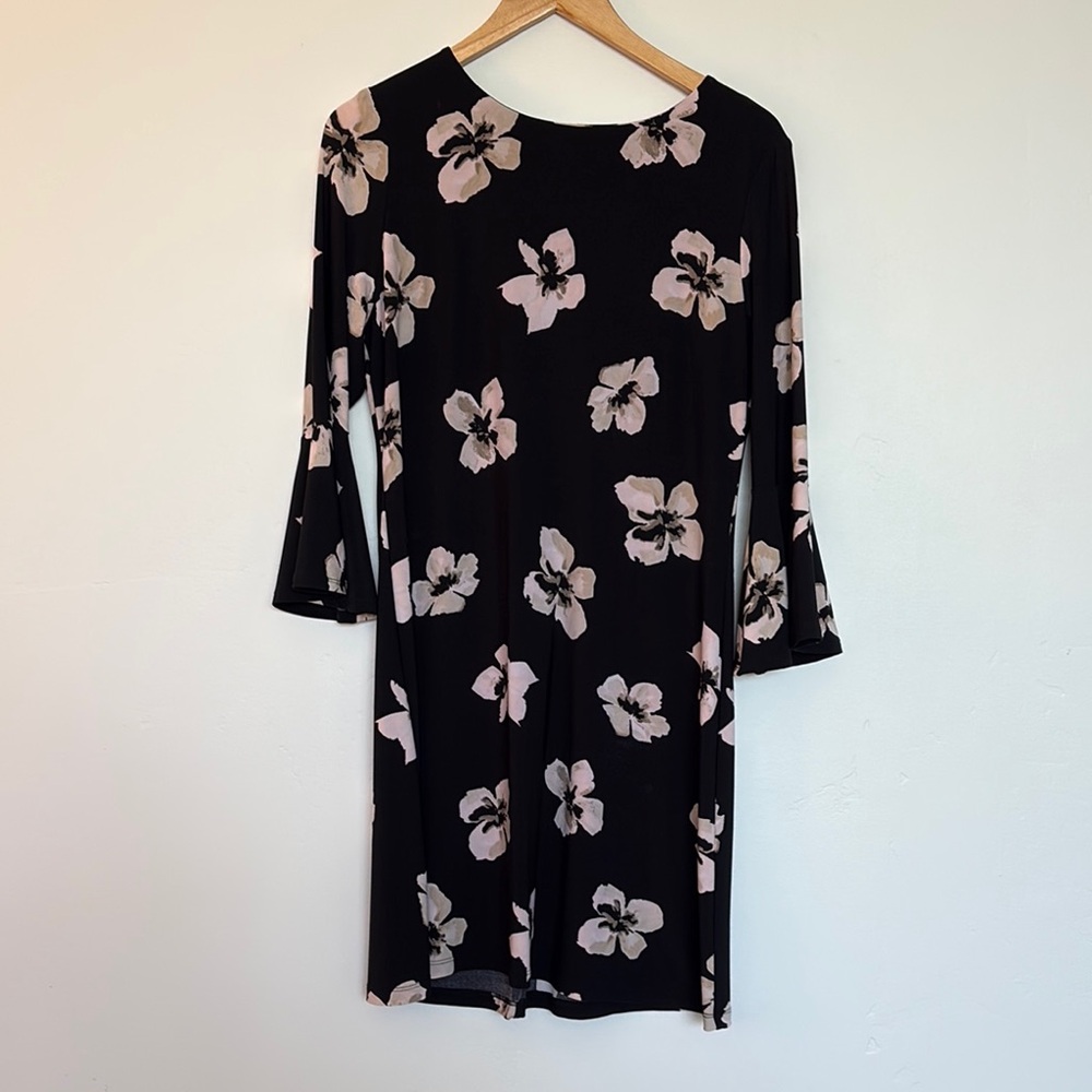 Tommy Hilfiger Pink Floral Sheath Dress with Bell Sleeves